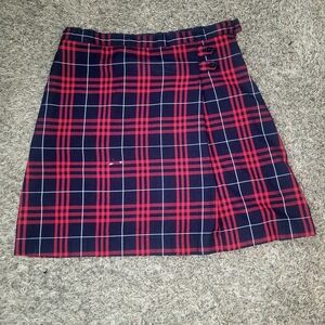 Lands' End Girls School Uniform Skirt Red & Navy Youth Size 14+ (12-13 Years)